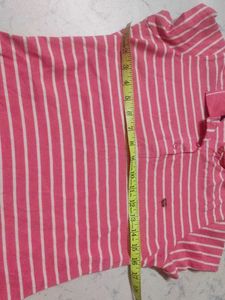 Liz Modi Striped Pink Polo