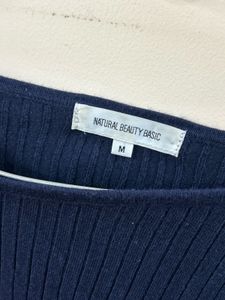 Navy Blue Ribbed Long Sleeve Top ( fixed)