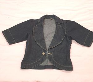 denim crop jacket by jealous 🚫 no coins Please
