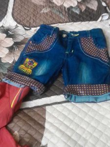 baby boy t-shirt  and denim shorts Set