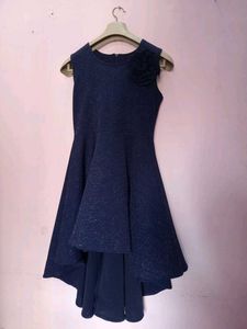 Navy Blue Shimmer Flare Dress ✨ | Party Wear Midi