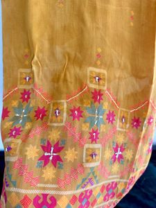 Mustard embroidery suit pant Set with Dupatta