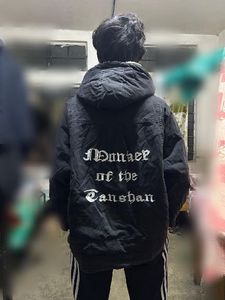 Unique Graphic Print Black Jacket