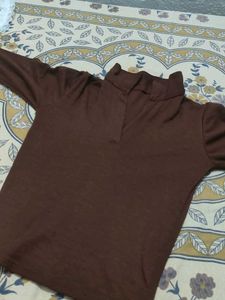 Chic Brown Long Sleeve Top
