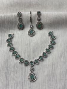 Mint Stone Necklace Jewellery Set 🤍