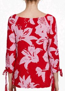 Vibrant Floral Print Square Neck Top