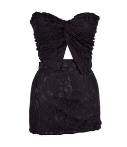 Full Set Butterfly Knot Top And Skirt