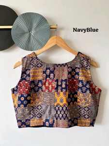 V Neck Patchwork Blouse
