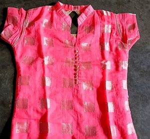 Elegant Pink &amp; Gold Kurta