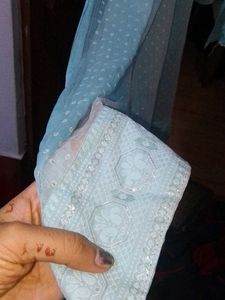 Light Blue Kurta Set with beautiful Dupatta
