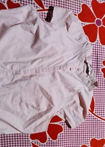 Pink Button-Up Cap Sleeve Top