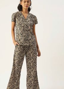 Stylish Zebra Print Pajama Set