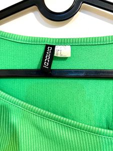 H&amp;M Ribbed Asymmetrical Neck Mini Dress