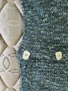 Knitted Cardigan with Unique Collar