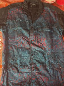 Men's Statement Print Button-Up Shirt