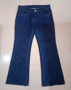 Flared Blue Denim Jeans