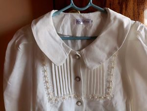 White Cropped Blouse