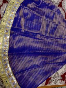 royal blue banarasi jacquard febric with  mirror a