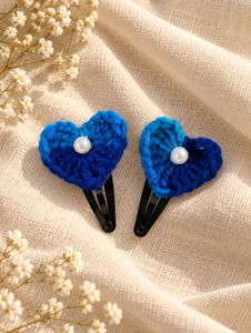 12 Pairs of Cute Crochet Heart Hair Clips