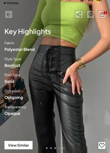 new me lace-Up Flare Faux Leather Pants
