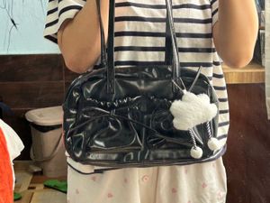 Chic Black Patent Shoulder Bag