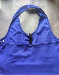 Blue Halter Neck Crop Top