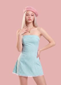Cute Polka Dot Strapless Dress