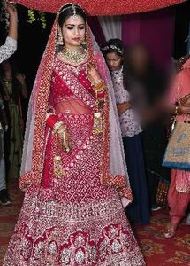 Stunning magenta red mix  Bridal Lehenga