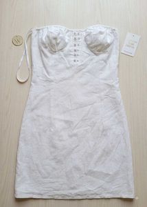 White Cotton Tube Dress