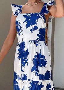 Floral Maxi Dress with Ruffle Sleeves