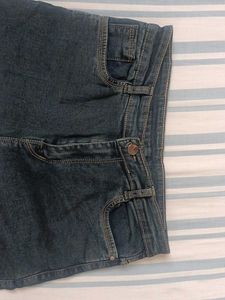 Women's Dark Wash Cargo Jeans
