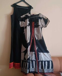Boho Abstract Print kurta with jacket