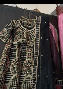 Elegant Black Embroidered Lehenga Choli