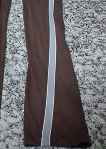 Brown Striped Flare Pants