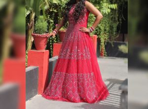 Stunning Red Embellished Lehenga Choli