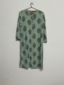 Light Green Printed Cotton Kurta