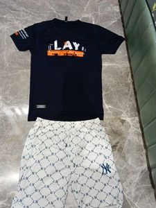Men's NY Print T-shirt & Shorts Set