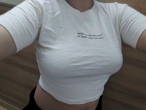 White Cropped Baby Tee with Text