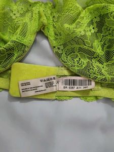 Neon Green Lace Bra