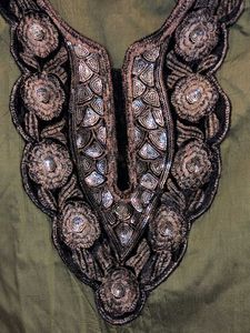 Extremely Elegant Olive Green Embellished Kurta
