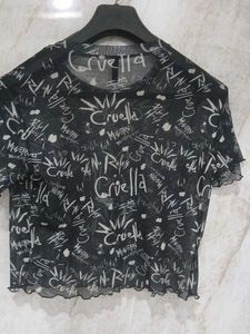 Cruella Graphic Mesh Top