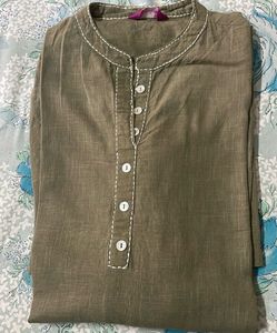 Almost New Cotton Kurti With Side Pocket