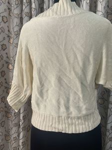 Cream Knit Cropped Cardigan