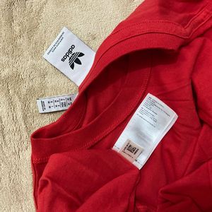 Unisex Red Adidas T-Shirt