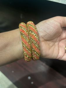 Beautiful Peach Beaded Bengle.