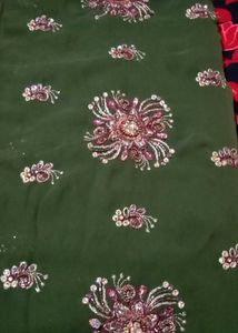 Embellished Green Saree
