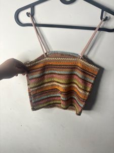 Striped Knit Crop Top