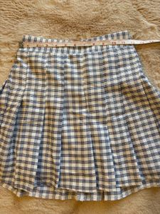 Pleated Gingham Mini Skort
