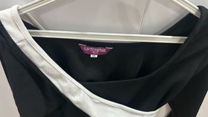 Stylish Black &amp; White Asymmetrical Crop Top