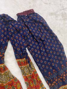 Blue Printed Short Kurti &amp; pant